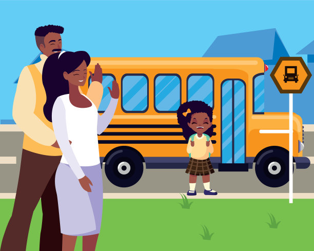 父母带着她的学生女儿回学校图片下载