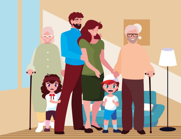 一家人聚在客厅三图片下载