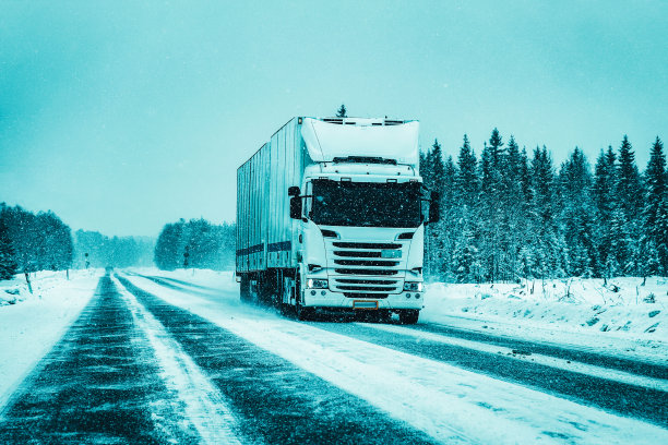 卡车在芬兰拉普兰的雪地里图片下载