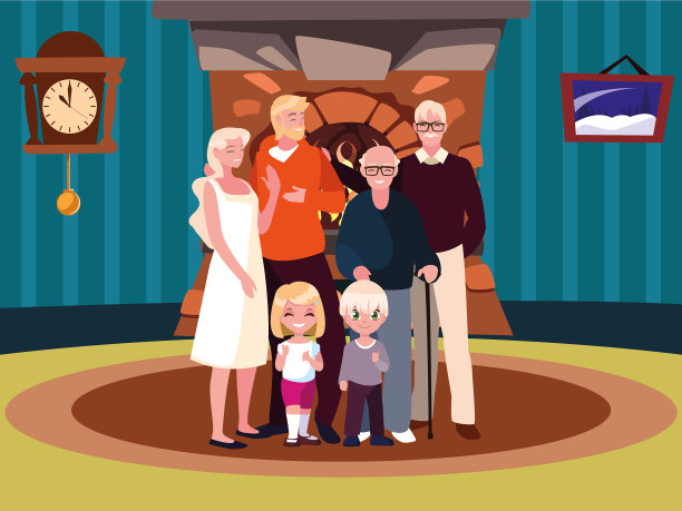 一家人聚在客厅三图片下载