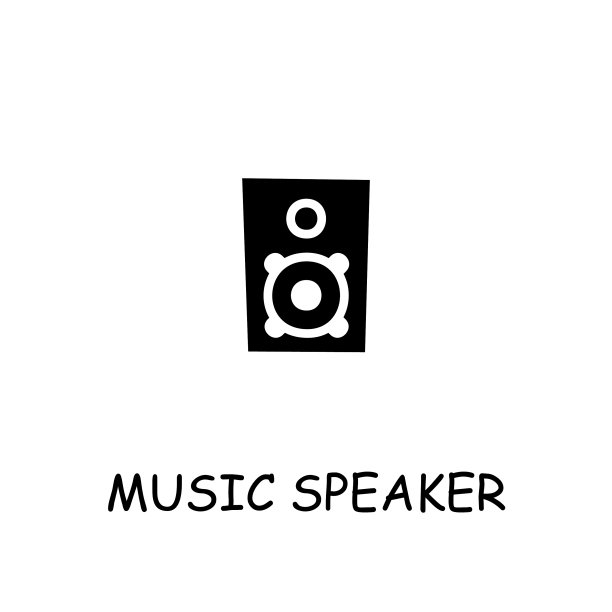 音乐扬声器扁平图标图片下载
