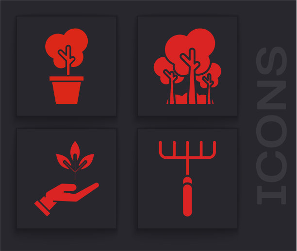 在盆栽树中设置花园耙树并种植图片下载