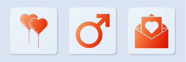 将男性性别符号气球设为心形图片下载