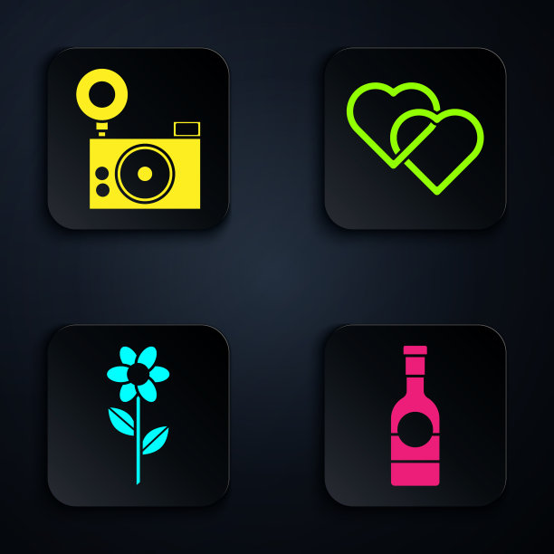 设香槟酒瓶拍照和摄像花两种图片下载