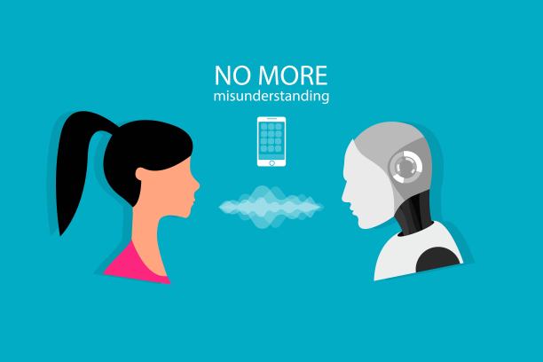 人类语音识别系统和智能辅助的概念。图片下载