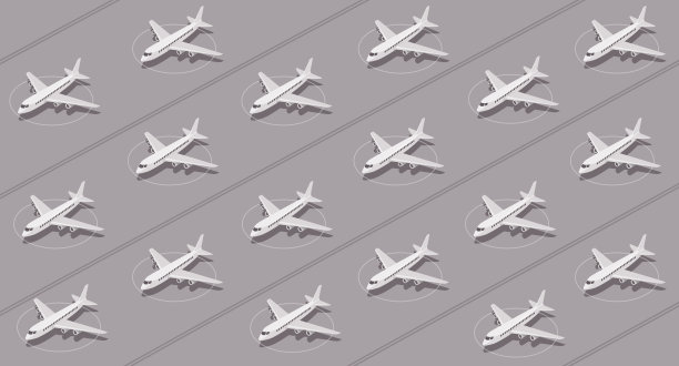 因冠状病毒大流行停飞的飞机在机场闲置图片下载