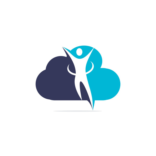 赢家人类或快乐人类矢量标志设计。图片下载