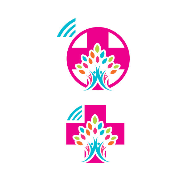 健康家庭标志在线医疗保健图片下载