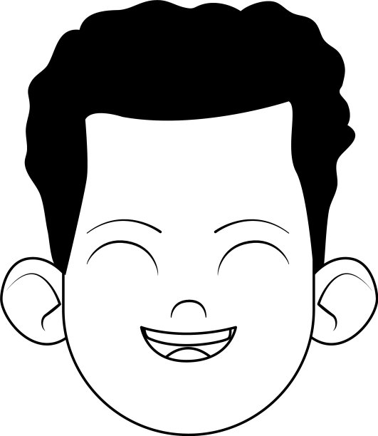 男孩微笑图标平面设计图片下载