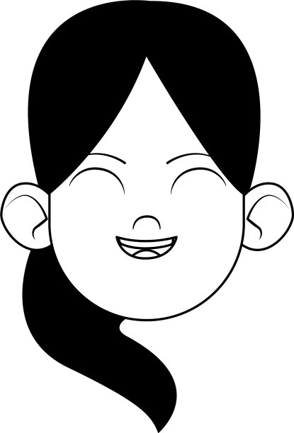 长着辫子的卡通女孩图片下载