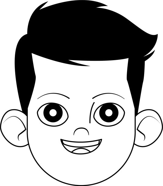 快乐男孩的脸图标平面设计图片下载