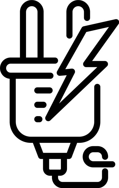 电气欧洲插头图标轮廓风格图片下载