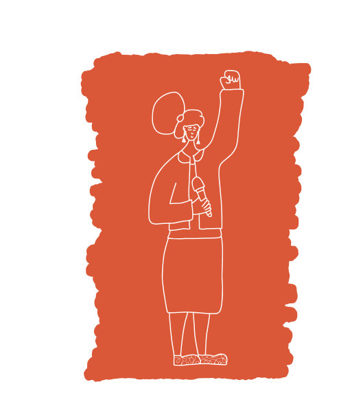 可爱的女性演讲者群体演说家的性格图片下载