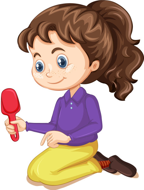 快乐的女孩和园艺勺白色图片下载