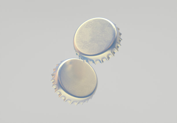 两个瓶盖模型。3d渲染图片下载