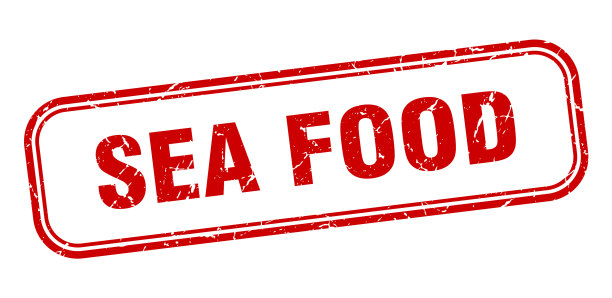 海鲜邮票海鲜广场垃圾红色标志图片下载