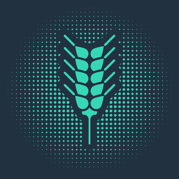 绿色谷物配水稻、小麦、玉米、燕麦图片下载