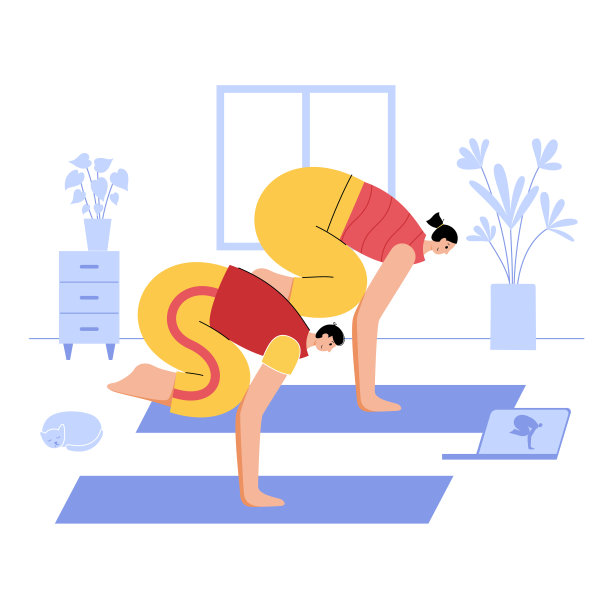 瑜伽平面矢量插图。健康的生活方式图片下载