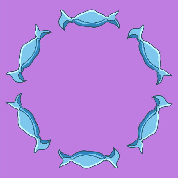 圆框糖果在蓝色包装图片下载