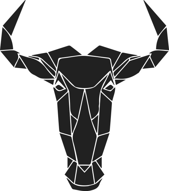 黑色的几何头蓝色角马图片下载