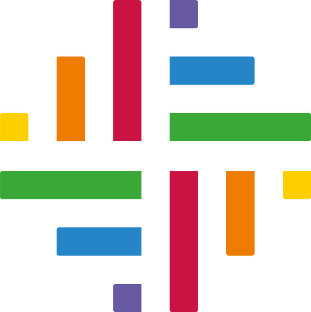 标志设计与彩色编织工艺品图标图片下载