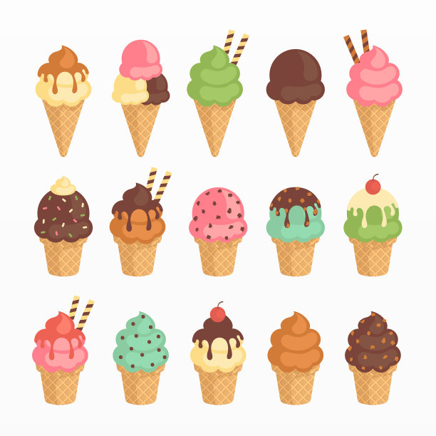 各种冰淇淋套装图片下载