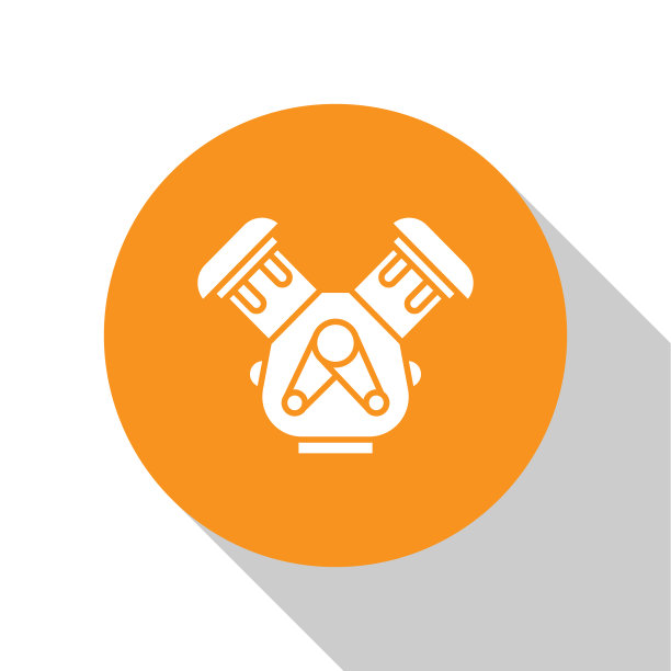 白色汽车引擎图标孤立在白色背景图片下载