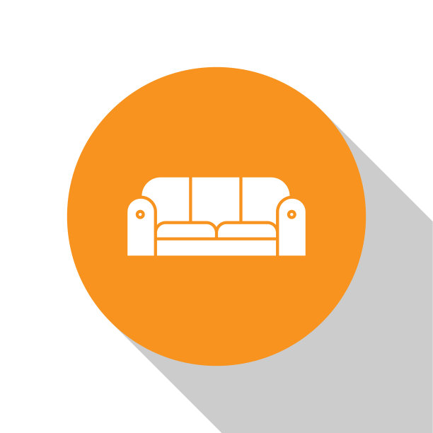 白色沙发图标孤立在白色背景图片下载