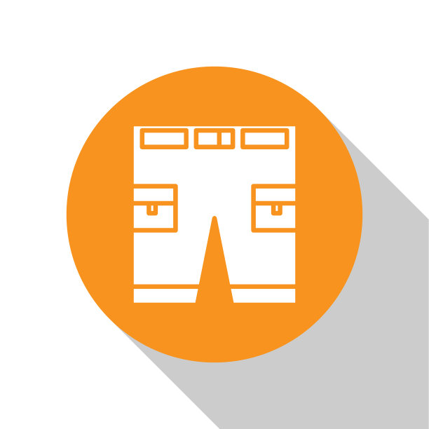 白色短裤或裤子图标孤立在白色图片下载