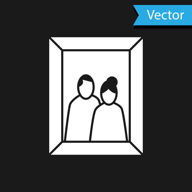 白色相框上的表图标隔离上图片下载