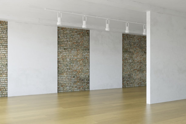 有旧砖墙的大空房间图片下载