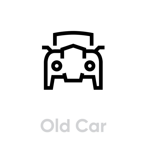 旧复古汽车图标可编辑线复古图片下载