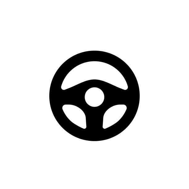 汽车方向盘图标上的一个孤立的白色背景。每股收益10向量图片下载