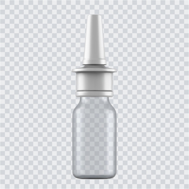 真实模拟玻璃瓶滴和喷雾等3d塑料空白医疗容器隔离在透明的背景。矢量图图片下载
