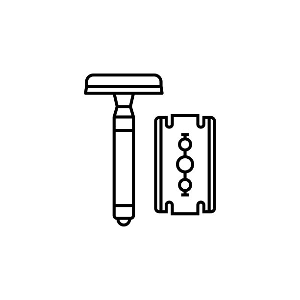 理发店剃须刀线条插画图标（白色背景）图片下载
