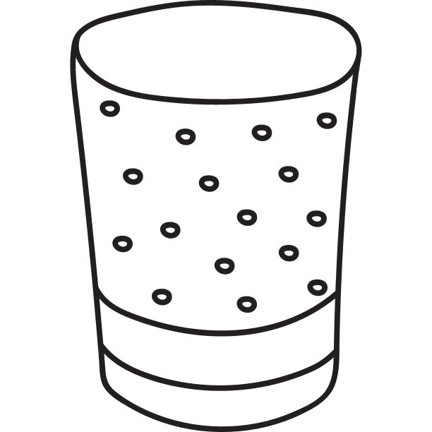 水杯手绘轮廓涂鸦图标。玻璃隔离在白色背景上的矢量示意图图片下载