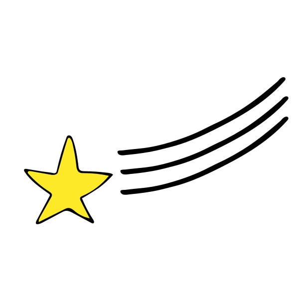 流星。手绘涂鸦矢量图标符号。图片下载