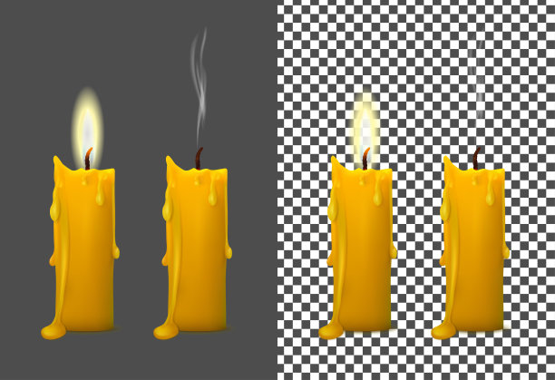 燃烧的蜡烛和蜡滴的现实形象图片下载
