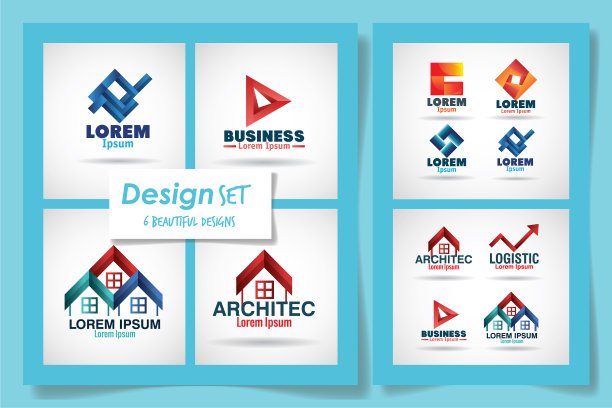 品牌设置在蓝色背景设计图片下载