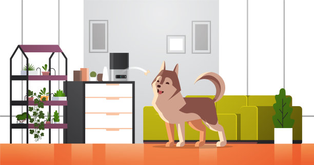 自动数字宠物干粮储存投掷图片下载