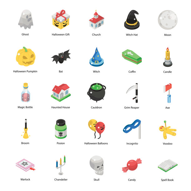 包的万圣节在等距风格图片下载