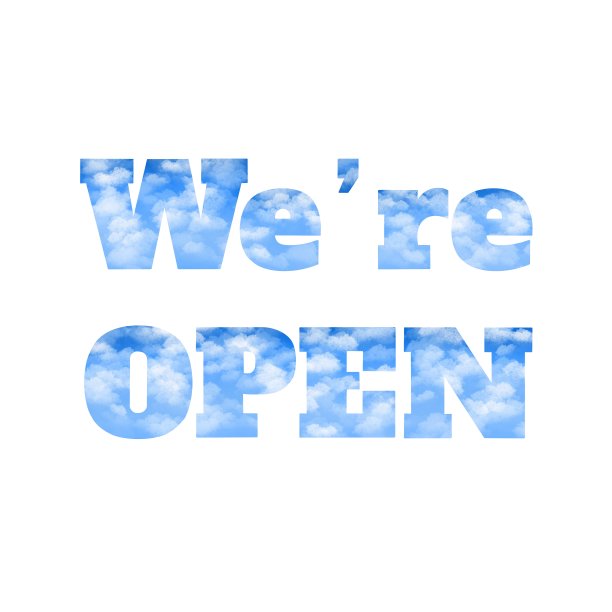 我们是开门招牌插图图片下载