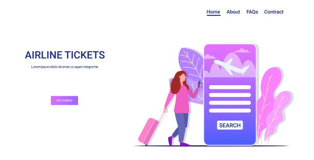 用手机应用拿着行李的女性旅行者图片下载