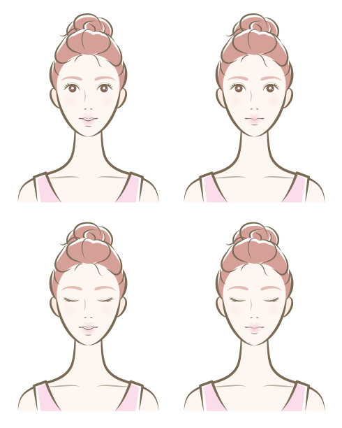 女人面部表情的插图图片下载