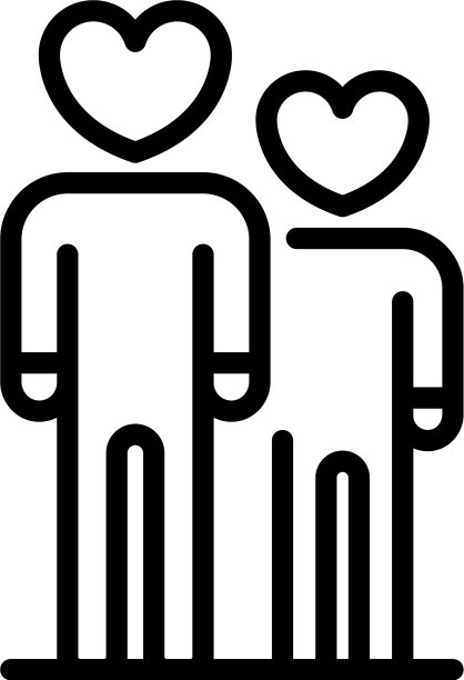 恋爱中的人图标轮廓风格图片下载