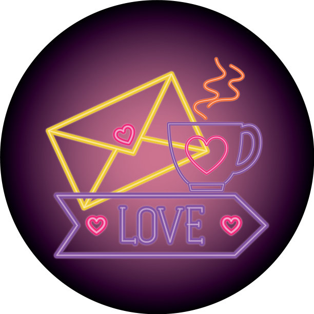 在霓虹灯下设置情人节图标图片下载