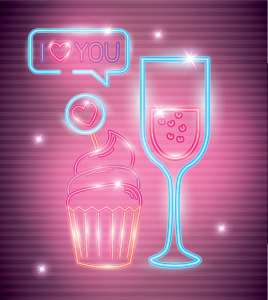 在霓虹灯下设置情人节图标图片下载