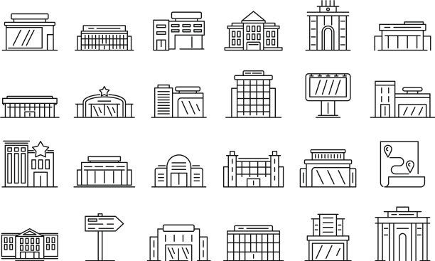 展览中心图标设置轮廓风格图片下载