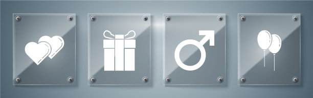 用丝带设置气球作为男性性别象征的礼物图片下载