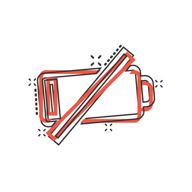 漫画风格的电池充电图标。功率级卡通矢量插图在白色孤立的背景。锂蓄电池飞溅效应经营理念。图片下载